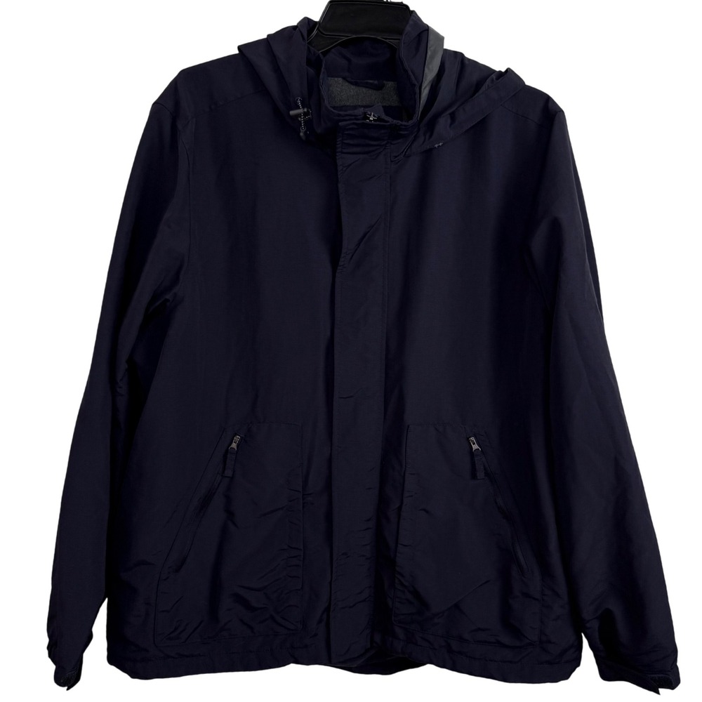 Lands' End Outfitters Mens‎ XL Rain Jacket Hooded Waterproof Windbreaker Lined